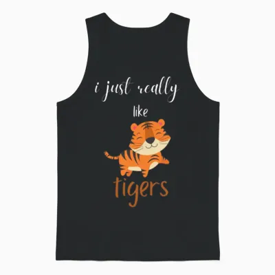 Funny Tiger Unisex Tank Top - Black