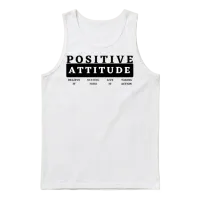 Positive Attitude Unisex Tank Top - White – 1