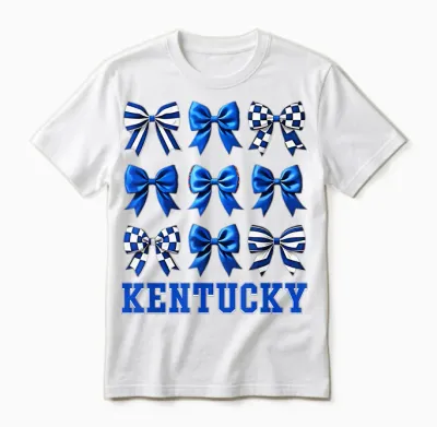 Kentucky Women Toddler Girls Kids Sister Niece Coquette Bow Unisex T-Shirt - White