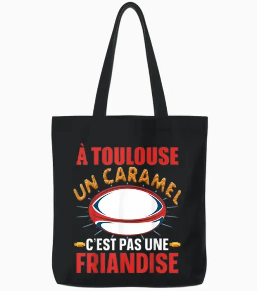 Toulouse Humour for Toulouse Supporters T-Shirt, Black, S Tote Bags in Black