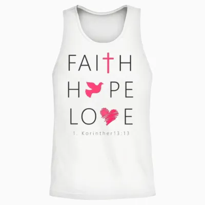 Faith Hope Love | Christian Clothes Apparel Unisex Tank Top - White