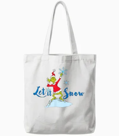 Dr. Seuss Grinch Let It Snow Tote Bags - White