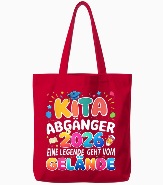 Kita Abgänger 2026 Einschulung Schulkind Junge Mädchen Tote Bags in Red