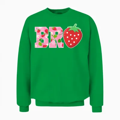 Bro Brother of the Berry Sweet Birthday Strawberry Family Unisex Sweatshirt - Irish Green