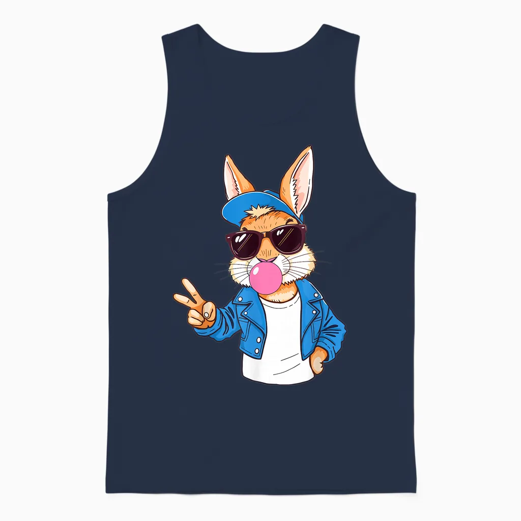 Cooler Hase Osterhase Bunny Kaninchen Kinder Jungen Ostern Unisex Tank Top in Navy