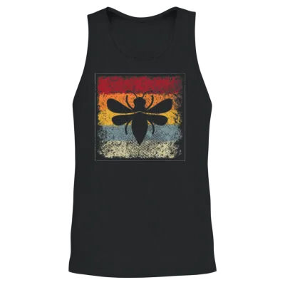 Bee Retro Unisex Tank Top - Black