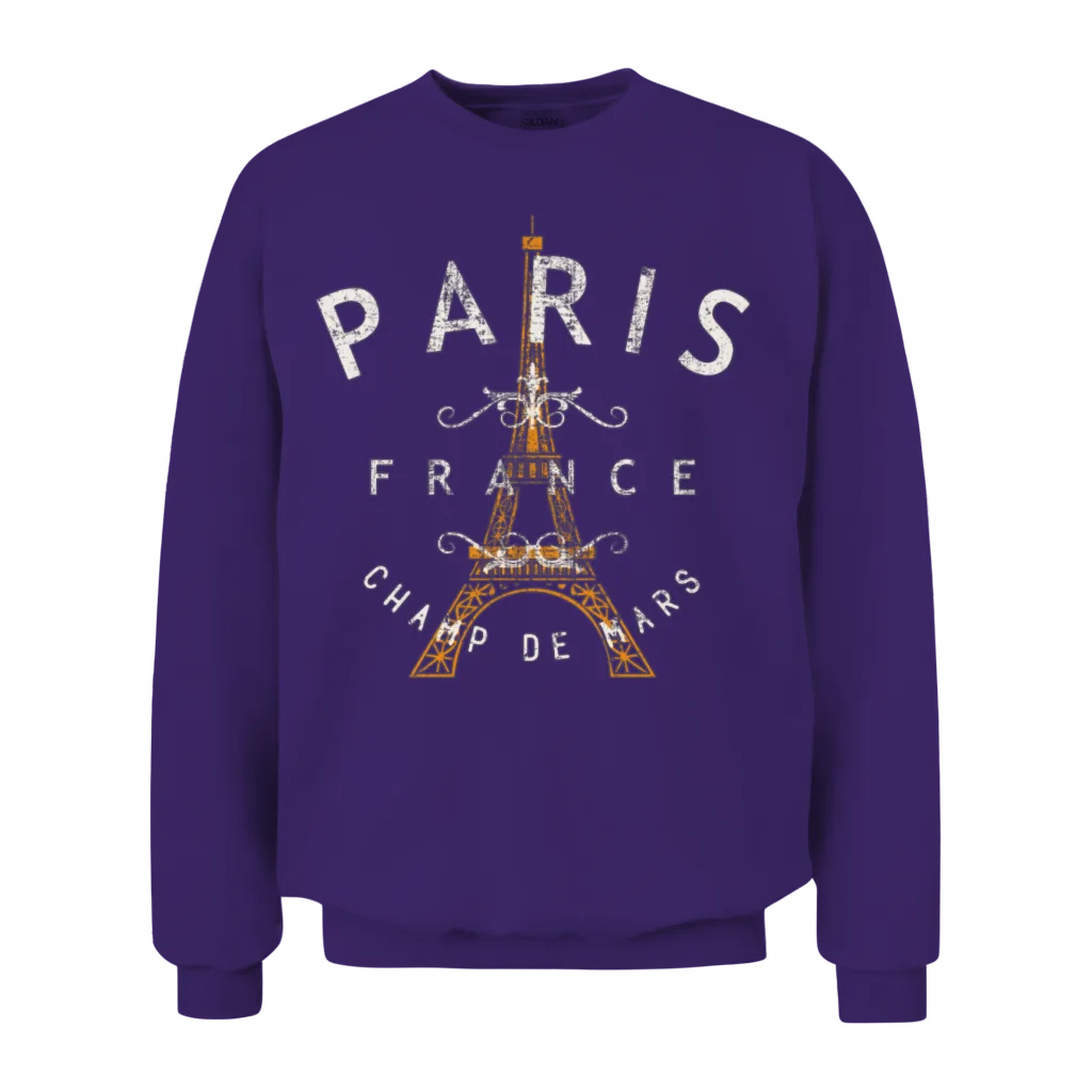Paris France Unisex Sweatshirt - Purple