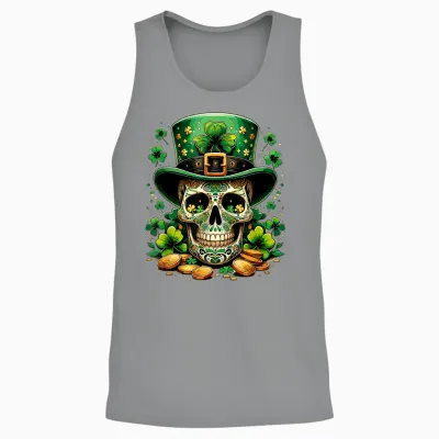 Goblin Skull St Patricks Day Shenanigans Saint Patrick T-Shirt, Black, S Unisex Tank Top - Sport Grey