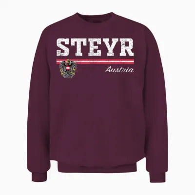 Steyr Austria / Austria T-Shirt, Black Unisex Sweatshirt - Maroon