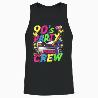 90s Outfit Party Crew Theme Party Costume Women's Men's T-Shirt, Black Unisex Tank Top - Black