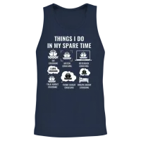 Things I Do in My Spare Time - Funny Cruising Unisex Tank Top - Navy – 2