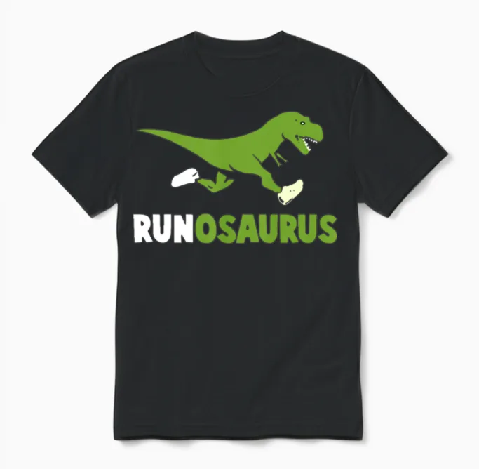 T Rex Running Motivation1 Unisex T-Shirt in Black