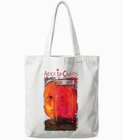 Alice in Chains Pot of Dirt T-Shirt, Black, S Tote Bags - White