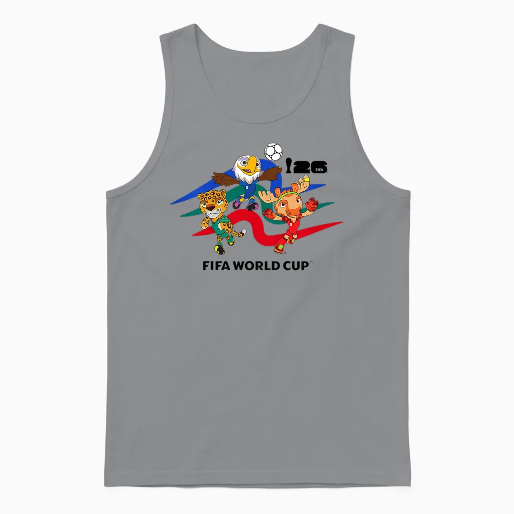 Kinder Fifa World Cup26 Host Country Maskottchen Action Unisex Tank Top in Sport Grey