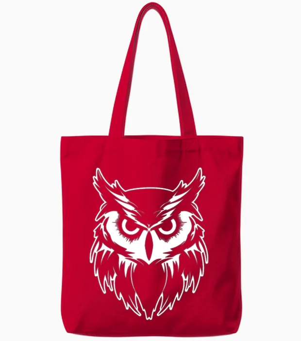 Owl Bird Birds - Lovers Tote Bags in Red