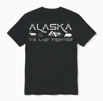 Rustic Alaska the Last Frontier Alaskan Outdoors Unisex T-Shirt - Black