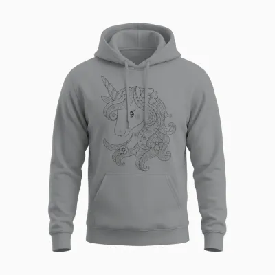 Cute Unicorn to Paint & Colour for Kids T-Shirt, White Unisex Hoodie - Sport Grey
