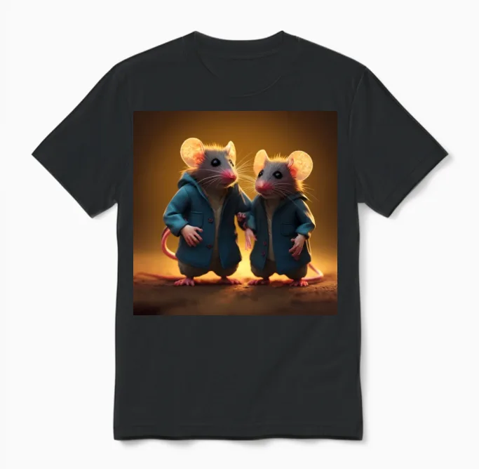 Mice Unisex T-Shirt in Black