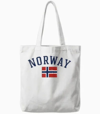 Norway Flag for Men Women Norwegian Scandinavian Pride Norge Tote Bags - White