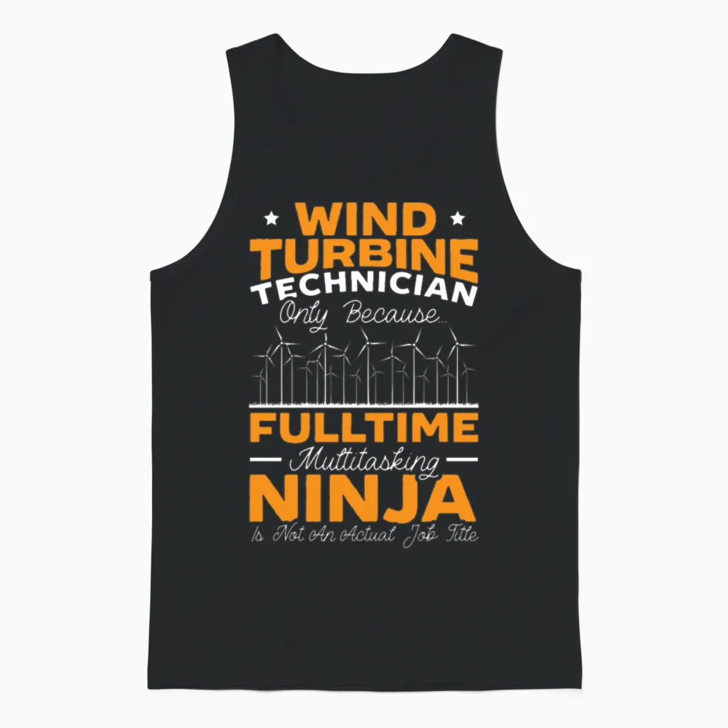 Wind Renewable Energy Windtech Windmill Enthusiast Unisex Tank Top in Black