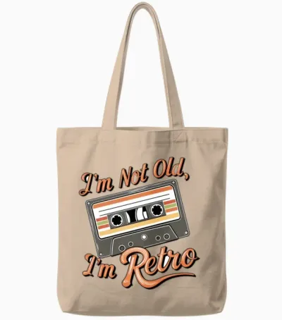 Retro Reverie Tote Bags - Natural