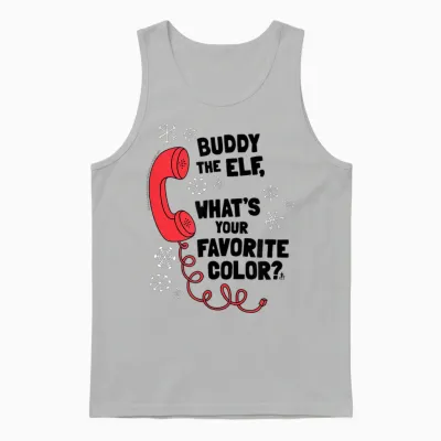 Elf What's Your Favorite Color? Phone Funny Christmas Unisex Tank Top - Ash