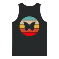 Butterfly Retro Unisex Tank Top - Black – 1
