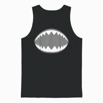 Shark Jaw Shirt Adult Kids Men Women Shark Mouth Costume Unisex Tank Top - Black