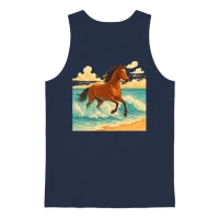 Majestic Horse Emerging from the Sea Unisex Tank Top - Navy – 1