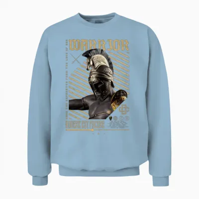 Warrior Modern Streetwear Unisex Sweatshirt - Light Blue