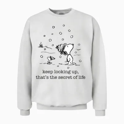 Peanuts - Snoopy and Woodstock Christmas Snowfall Unisex Sweatshirt - White