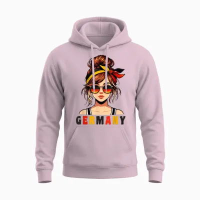 Deutschland Damen Frau Deutsch Deutsches Mädchen Damen Mädchen Unisex Hoodie - Light Pink