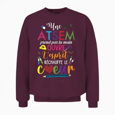 Thank You Atsem Teacher End of Year Kindergarten Humor T-Shirt, Black, S Unisex Sweatshirt - Maroon