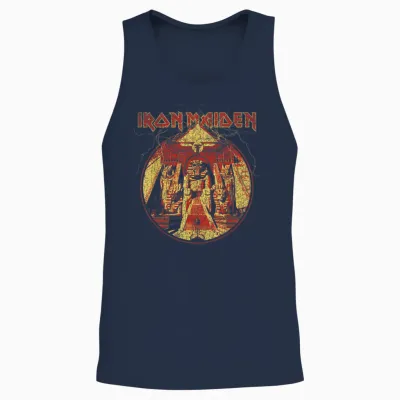 Iron Maiden Lightning Circle Navy Unisex Tank Top - Navy