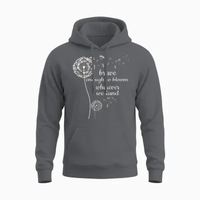 Brave Enough to Bloom Military Kids Month of Military Child T-Shirt Small Unisex Hoodie - Charcoal