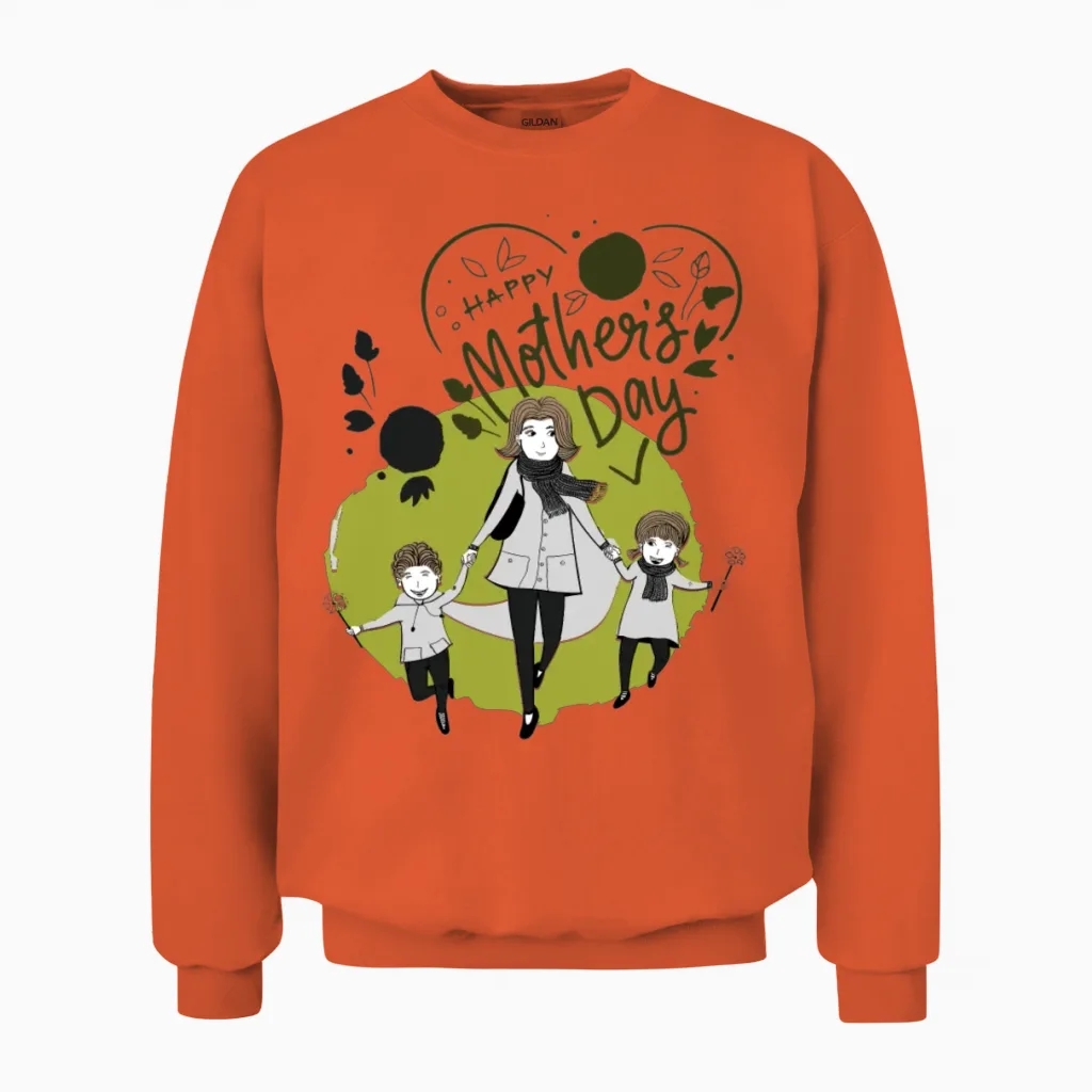 Mothers Day - Mom Unisex Sweatshirt in Orange
