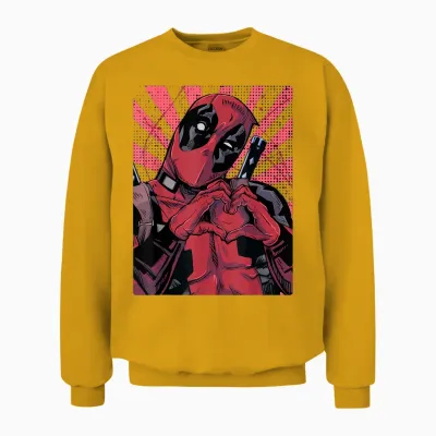 Heart Closed Hand Marvel Deadpool Unisex Sweatshirt - Gold