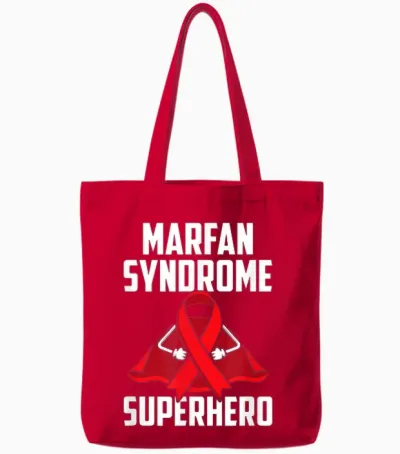 Super-Héros Du Syndrome De Marfan, Survivant, Guerrier Et Combattant Tote Bags - Red