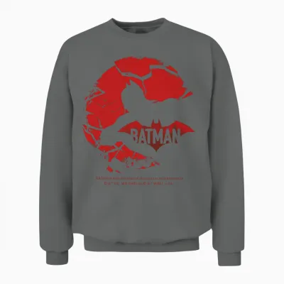 Batman with Broken Glass in Red Design Unisex Sweatshirt - Graphite Heather