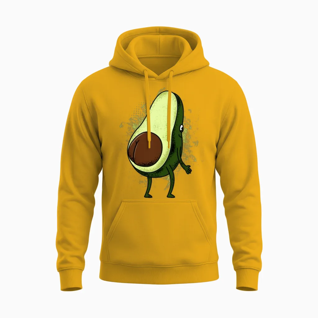 Funny Avocado Gift Unisex Hoodie in Gold