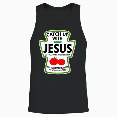 Catch Up with Jesus Unisex Tank Top - Black