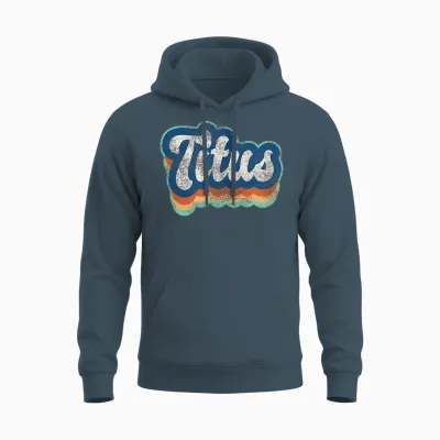 Titus Vorname Junge Vintage Stil 70er 80er Jahre Personalisiert Unisex Hoodie - Dark Heather