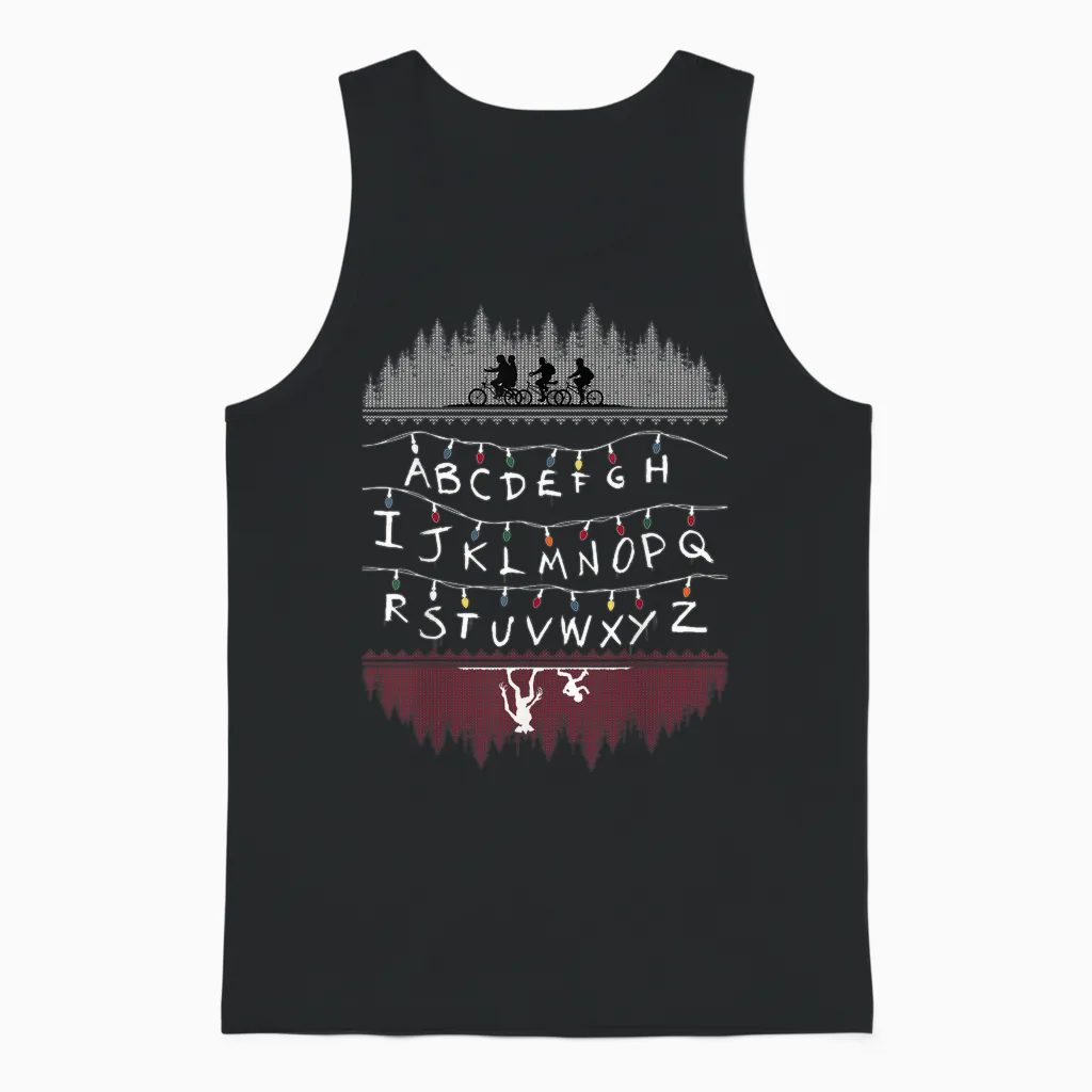 Netflix Stranger Things Alphabet Lights Unisex Tank Top in Black