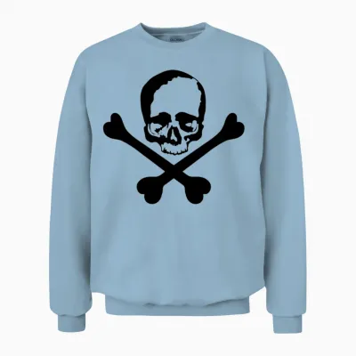 Skull and Crossed Bones Unisex Sweatshirt - Light Blue