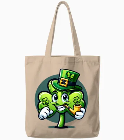 Funny Irish Shamrock Tote Bags - Natural