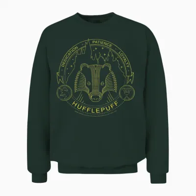 Harry Potter Hufflepuff Symbol Line Art Unisex Sweatshirt - Forest