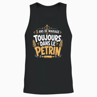 Cadeau Noces De Froment Anniversaire 3 Ans De Mariage Humour Unisex Tank Top - Black