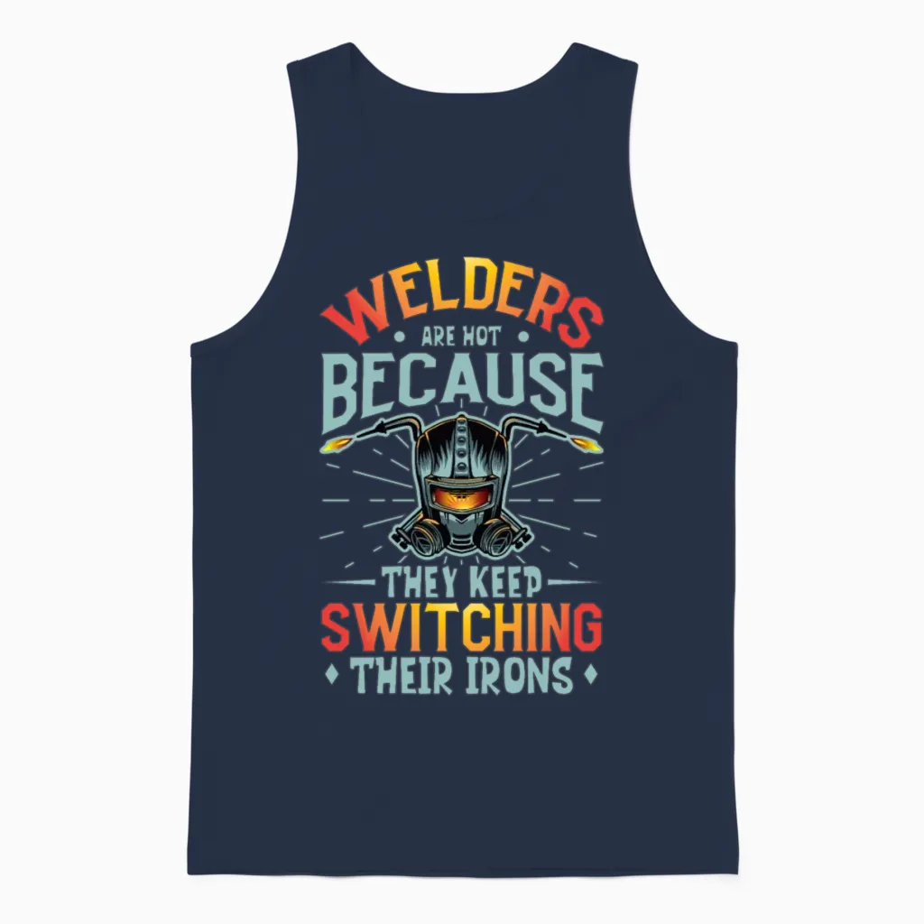 Welder Funny Funny Welding Gift Unisex Tank Top in Navy