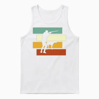 Hunting Retro Unisex Tank Top - White