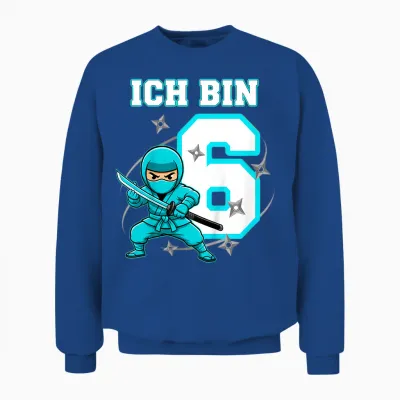 Ich Bin 6 Ninja Geburtstag 6 Jahre Junge Karate Unisex Sweatshirt - Royal